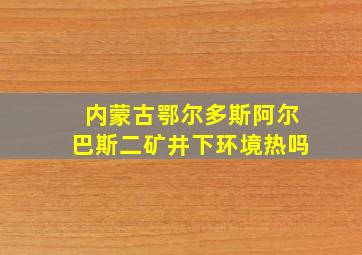 内蒙古鄂尔多斯阿尔巴斯二矿井下环境热吗