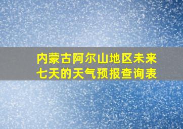 内蒙古阿尔山地区未来七天的天气预报查询表