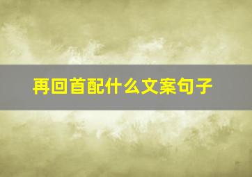 再回首配什么文案句子