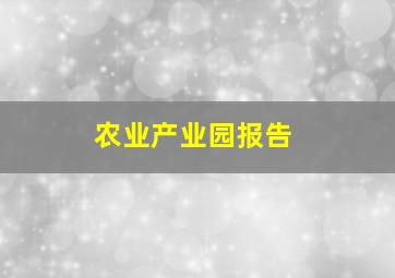 农业产业园报告