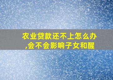 农业贷款还不上怎么办,会不会影响子女和醒