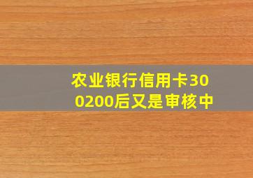 农业银行信用卡300200后又是审核中