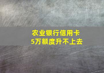 农业银行信用卡5万额度升不上去