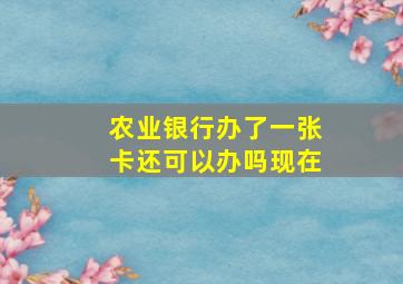 农业银行办了一张卡还可以办吗现在