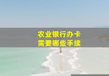 农业银行办卡需要哪些手续