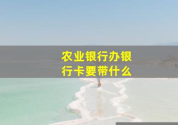 农业银行办银行卡要带什么