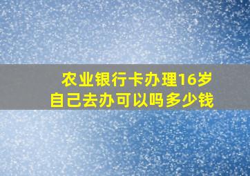 农业银行卡办理16岁自己去办可以吗多少钱