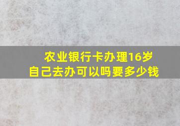 农业银行卡办理16岁自己去办可以吗要多少钱