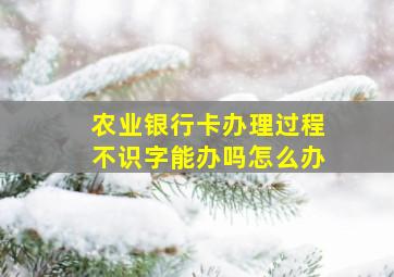 农业银行卡办理过程不识字能办吗怎么办