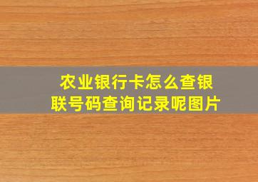 农业银行卡怎么查银联号码查询记录呢图片