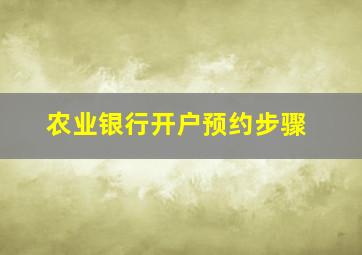 农业银行开户预约步骤