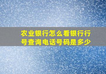 农业银行怎么看银行行号查询电话号码是多少