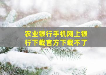 农业银行手机网上银行下载官方下载不了