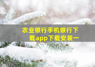 农业银行手机银行下载app下载安装一