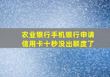 农业银行手机银行申请信用卡十秒没出额度了