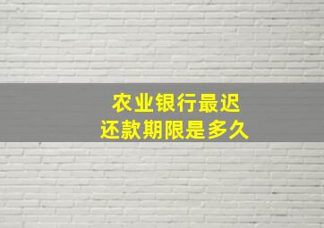 农业银行最迟还款期限是多久