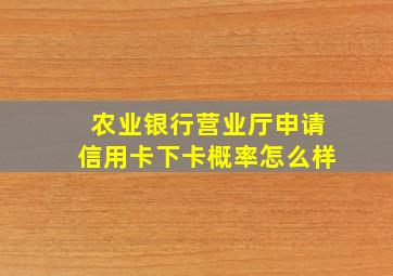 农业银行营业厅申请信用卡下卡概率怎么样