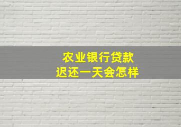 农业银行贷款迟还一天会怎样