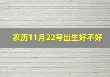 农历11月22号出生好不好