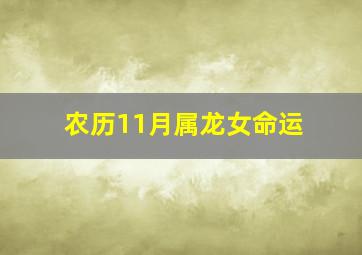 农历11月属龙女命运