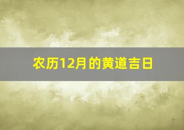 农历12月的黄道吉日