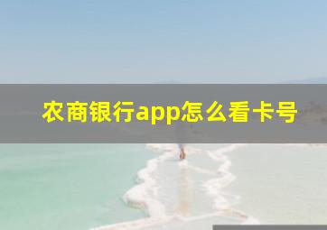 农商银行app怎么看卡号