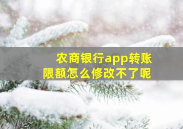 农商银行app转账限额怎么修改不了呢