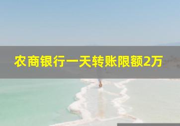 农商银行一天转账限额2万