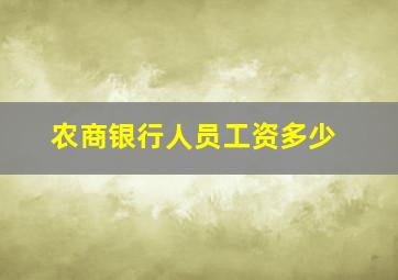 农商银行人员工资多少