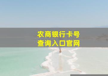 农商银行卡号查询入口官网