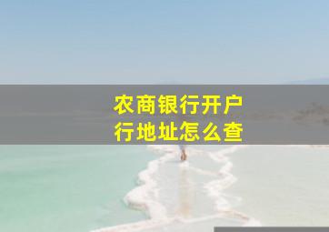 农商银行开户行地址怎么查