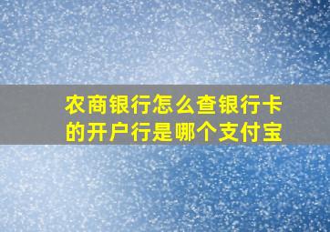 农商银行怎么查银行卡的开户行是哪个支付宝