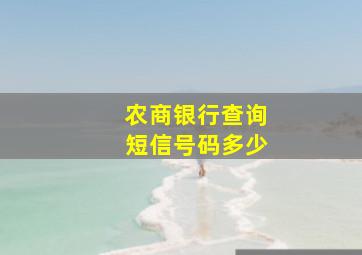 农商银行查询短信号码多少