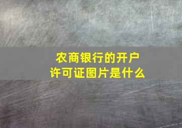 农商银行的开户许可证图片是什么