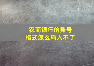 农商银行的账号格式怎么输入不了