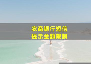 农商银行短信提示金额限制