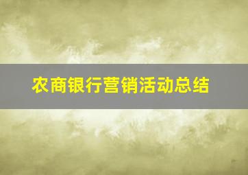 农商银行营销活动总结