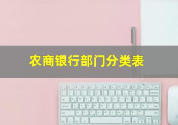 农商银行部门分类表