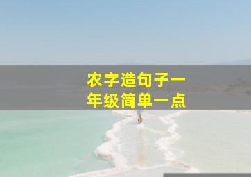 农字造句子一年级简单一点