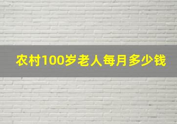 农村100岁老人每月多少钱