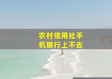 农村信用社手机银行上不去