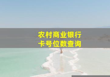 农村商业银行卡号位数查询