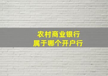 农村商业银行属于哪个开户行