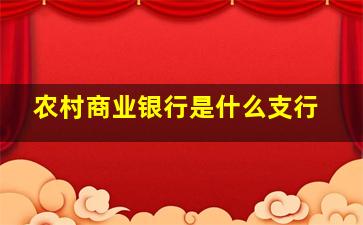 农村商业银行是什么支行