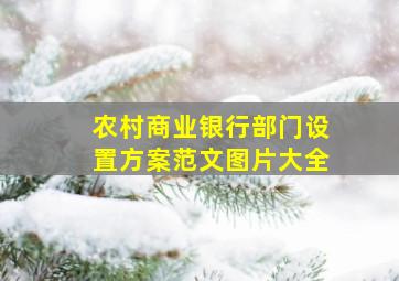 农村商业银行部门设置方案范文图片大全