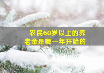 农民60岁以上的养老金是哪一年开始的