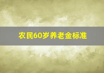 农民60岁养老金标准