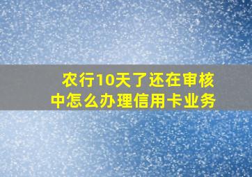 农行10天了还在审核中怎么办理信用卡业务