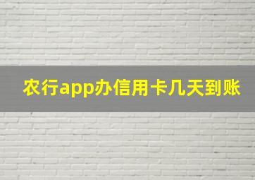 农行app办信用卡几天到账