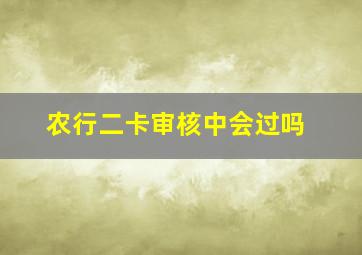 农行二卡审核中会过吗